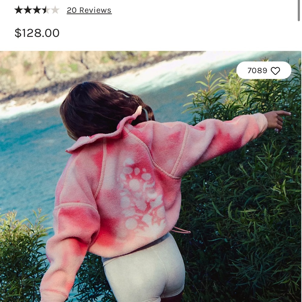 FP Movement by Free People womens Coral Tie-Dye Hoodie